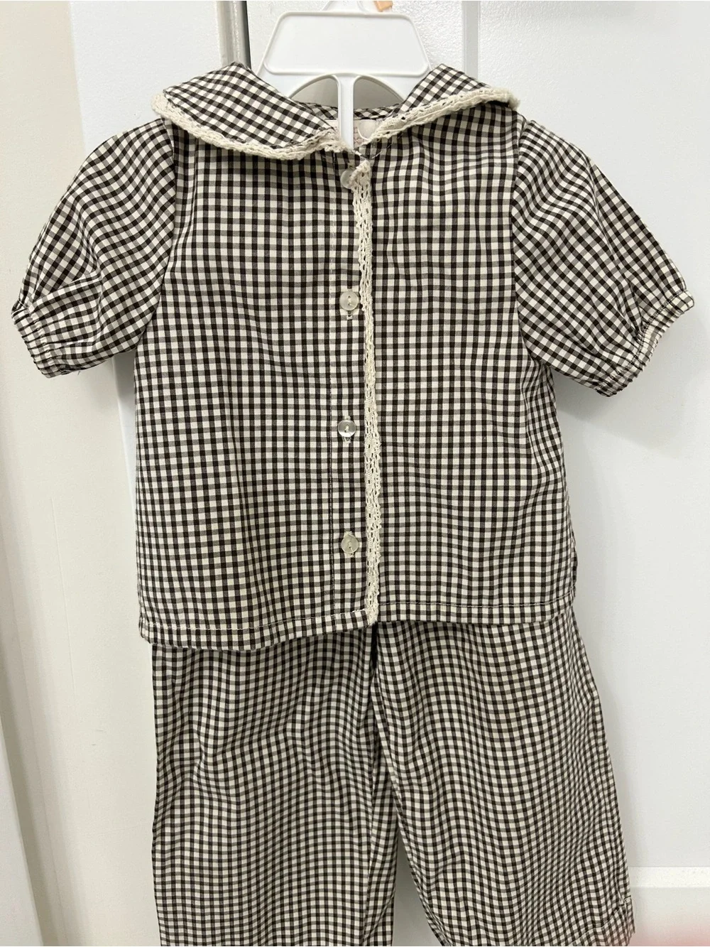 btween Black and White Gingham Sailor Pajama Set - Picture 4 of 4